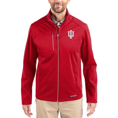  Indiana Hoosiers Cutter & Buck Evoke Recycled Honeycomb Fleece Full-Zip Jacket - Crimson