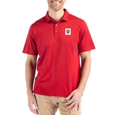 Indiana Hoosiers Cutter & Buck Coastline Epic Comfort Eco Recycled Polo - Red