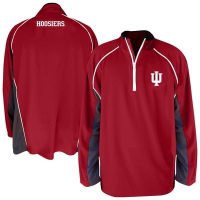 Indiana Hoosiers Fanatics Big & Tall Quarter-Zip Raglan Jacket - Crimson