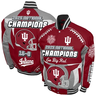 Indiana Hoosiers Franchise Club 2025 National Champions Commemorative Cotton Twill Full-Snap Jacket - Crimson