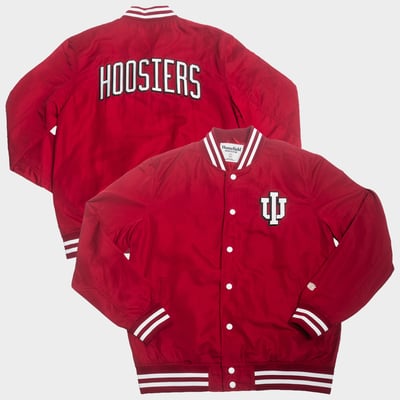  Indiana Hoosiers Homefield Arched Type Full-Snap Bomber Jacket - Crimson