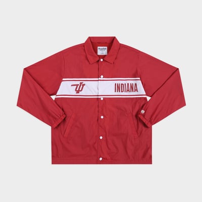 Indiana Hoosiers Homefield Striped Coaches Button-Up Jacket - Crimson