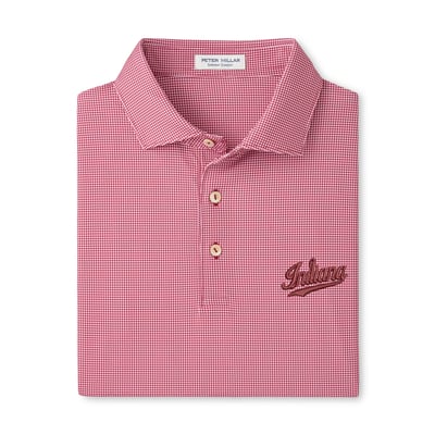  Indiana Hoosiers Peter Millar Border Performance Jersey Polo - Crimson