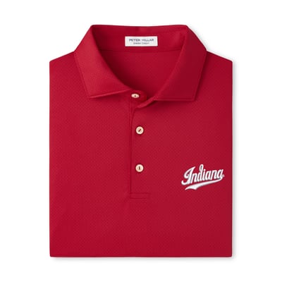  Indiana Hoosiers Peter Millar Hugo Performance Jersey Polo - Crimson