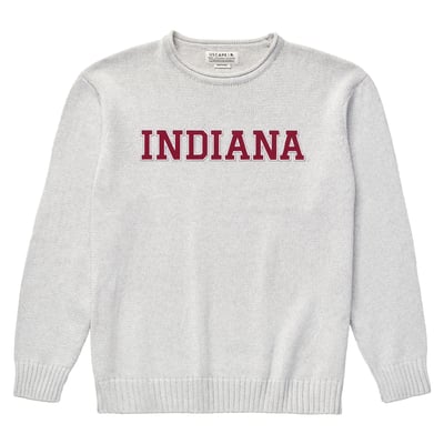  Indiana Hoosiers Uscape Apparel Renew Coastal Knit Sweater - Gray
