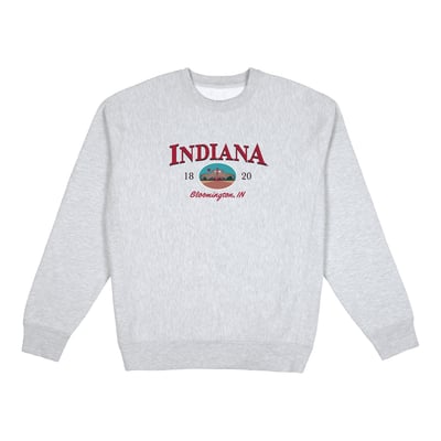  Indiana Hoosiers Uscape Apparel New Heights Heavyweight Sweatshirt - Heather Gray