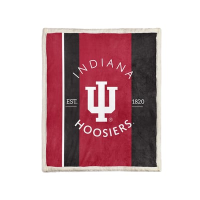 Indiana Hoosiers Pegasus Block Stripe 50" x 60" Ultra Cozy Sherpa Blanket