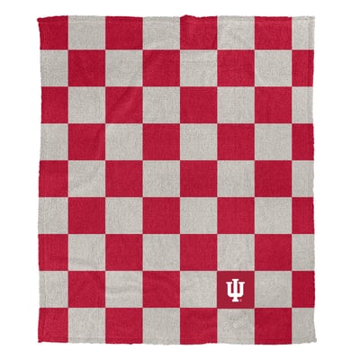 Indiana Hoosiers Pegasus Checkered Logo Patch 50" x 60" Cozy Knit Blanket
