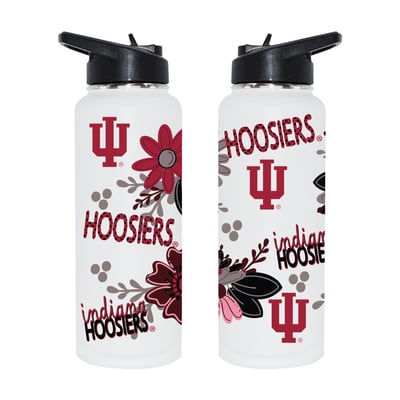 Indiana Hoosiers The Memory Company 34oz. Flowers Stainless Steel Quencher Bottle