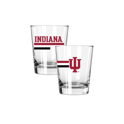 Indiana Hoosiers The Memory Company Two-Piece 15oz. Big Stripes Double Old Fashioned Glass Set