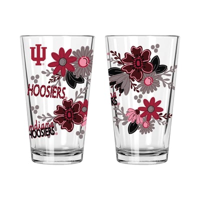 Indiana Hoosiers The Memory Company Two-Piece 16oz. Flowers Pint Glass Set