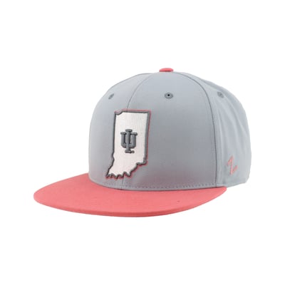  Indiana Hoosiers Zephyr Unisex Pastel Fitted Hat - Gray