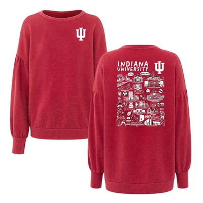 Indiana Hoosiers Flying Colors Apparel Women's Impressions Brooklyn Sweatshirt - Crimson
