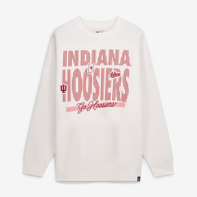 Indiana Hoosiers Gameday Social Women's Striped Patch Sweatshirt - White
