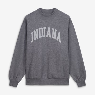  Indiana Hoosiers Women's Monroe Mock Neck Sweatshirt - Heather Gray
