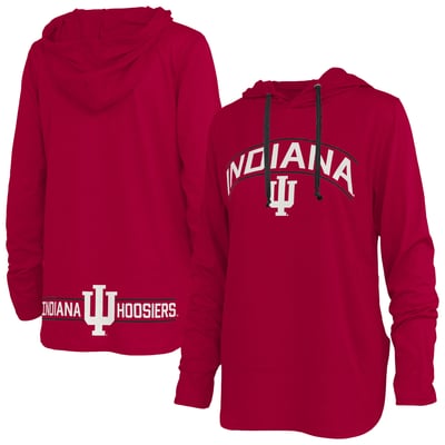 Indiana Hoosiers Pressbox Women's Allie Long Sleeve Hooded T-Shirt - Crimson
