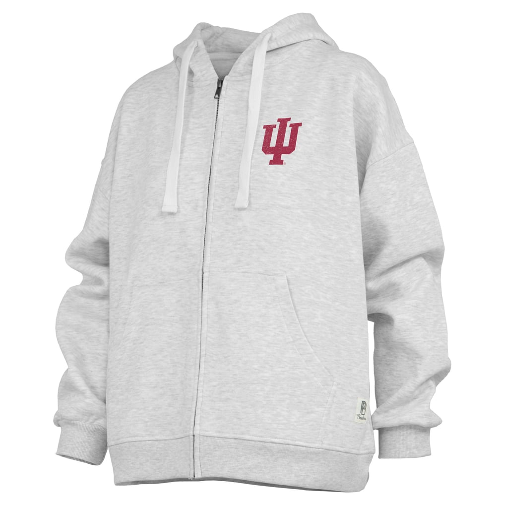 Pressbox Indiana Hoosiers Women's Heather Gray Janise Full-Zip Hoodie