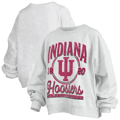 Indiana Hoosiers Pressbox Women's Oversized Bravo Melange Janise Sweatshirt - Heather Gray