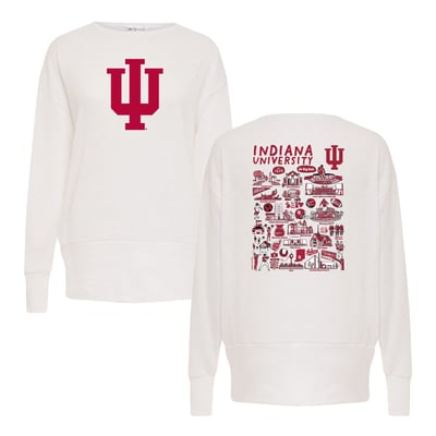Indiana Hoosiers Women's Impressions Lainey Ribbed Tunic Tri-Blend Sweatshirt - White
