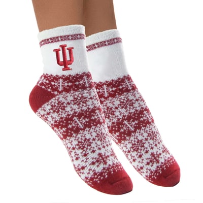 Indiana Hoosiers ZooZatz Women's Fuzzy Holiday Crew Socks