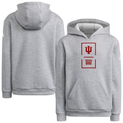 Indiana Hoosiers adidas Youth Team Hoodie - Gray