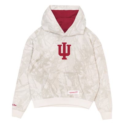  Indiana Hoosiers Mitchell & Ness Youth Ghosted Fleece Hoodie - White