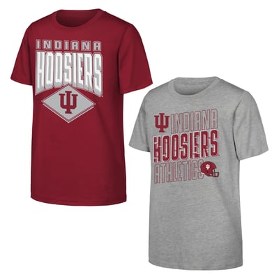 Indiana Hoosiers Outerstuff Youth Trench Kings 2-Pack T-Shirt Set - Crimson/Gray
