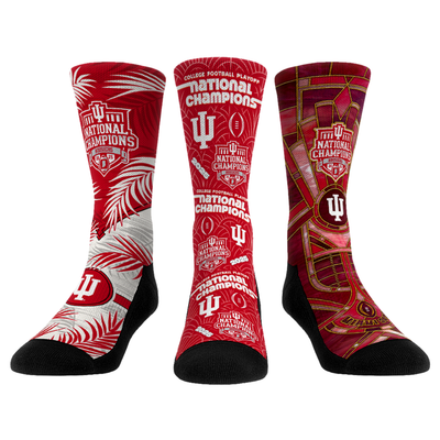  Indiana Hoosiers Rock Em Youth College Football Playoff 2025 National Champions 2-Pack Crew Socks Set - Crimson
