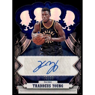 2017-18 Crown Royale Crown Autographs Blue #71 Thaddeus Young