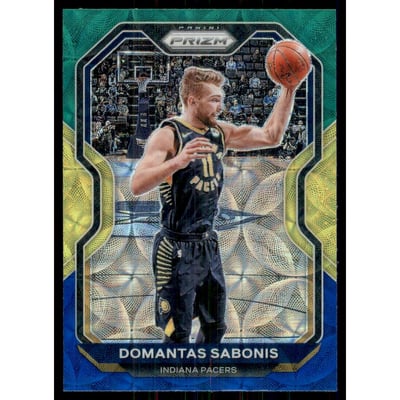 2020-21 Panini Prizm Prizms Choice Blue Yellow and Green #23 Domantas Sabonis