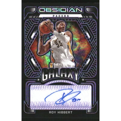 2021-22 Panini Obsidian Galaxy Autographs Electric Etch Purple #40 Roy Hibbert/75