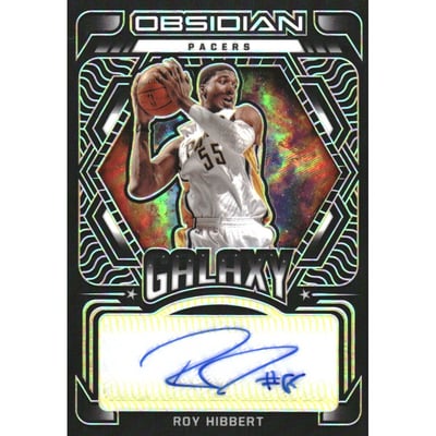 2021-22 Panini Obsidian Galaxy Autographs Electric Etch Yellow #40 Roy Hibbert