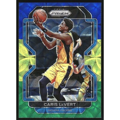 2021-22 Panini Prizm Prizms Choice Blue Yellow and Green #147 Caris LeVert