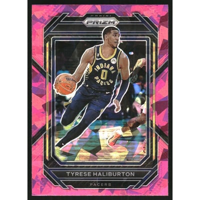 2022-23 Panini Prizm Prizms Pink Ice #93 Tyrese Haliburton