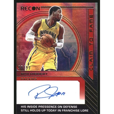 2022-23 Panini Recon Claim to Fame Signatures Red #18 Roy Hibbert/99