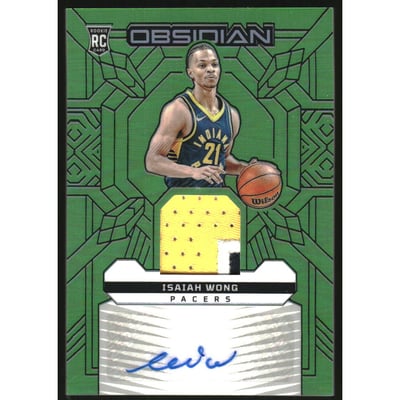 2023-24 Panini Obsidian Rookie Jersey Ink Electric Etch Green Flood #22 Isaiah Wong