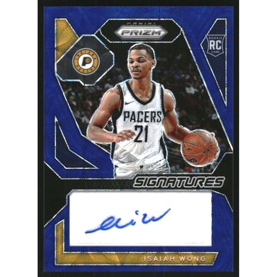 2023-24 Panini Prizm Rookie Signatures Prizms Choice Blue #10 Isaiah Wong