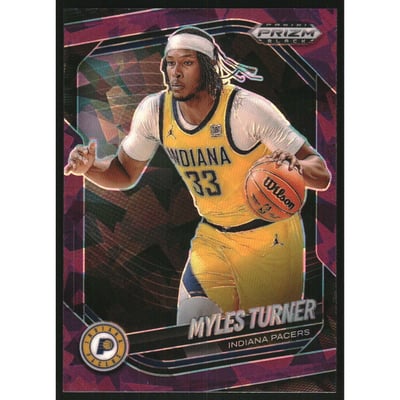 2024-25 Panini Prizm Black Prizms Purple Ice #191 Myles Turner