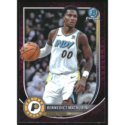 2025-26 Bowman Chrome Reptilian Fuchsia Refractors #BCV78 Bennedict Mathurin