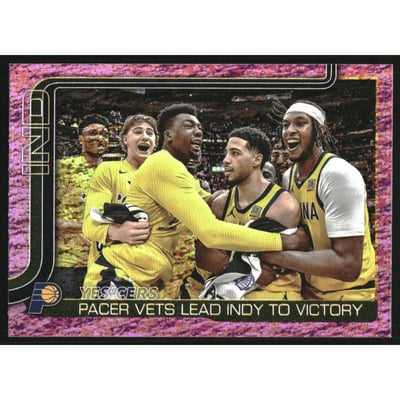 2025-26 Topps Pink Holo Foil #280 Yes'Cers/Bennedict Mathurin/Johnny Furphy/Thomas Bryant/Tyrese Haliburton/Myles Turner