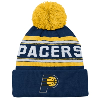  Indiana Pacers Outerstuff Backboard Jacquard Cuffed Knit Hat with Pom  - Navy
