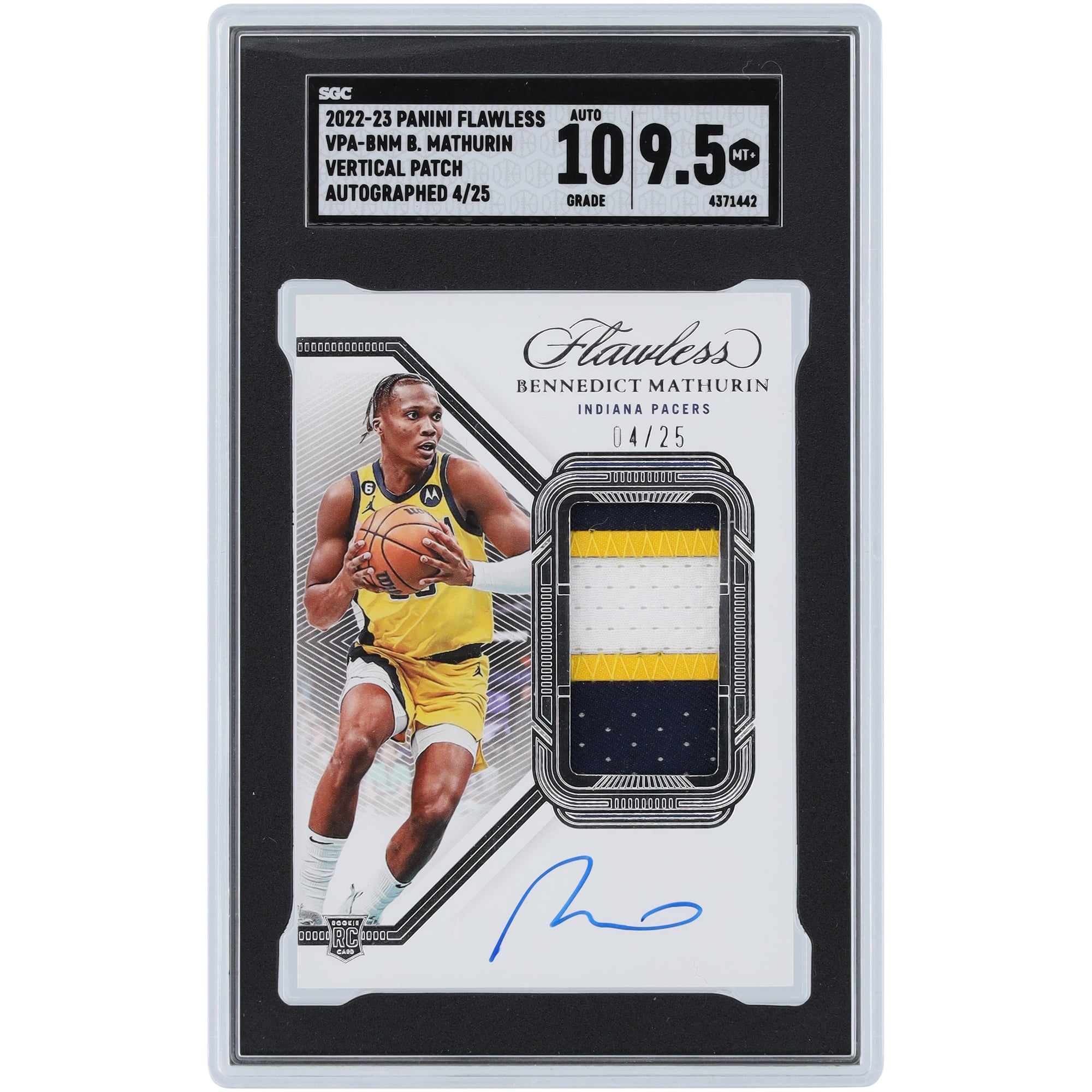 Bennedict Mathurin Indiana Pacers Autographed 2022-23 Panini 