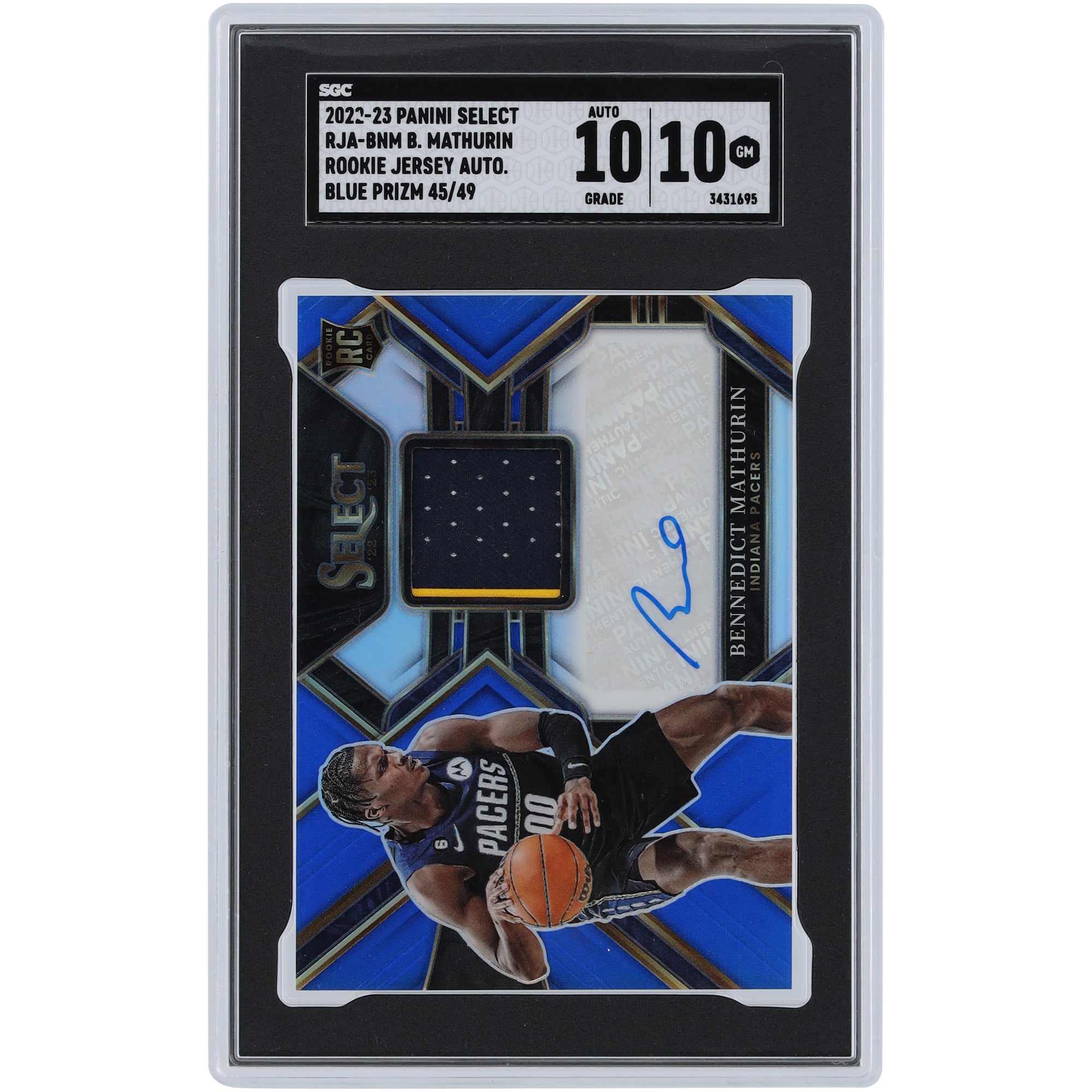 Bennedict Mathurin Indiana Pacers Autographed 2022-23 Panini 