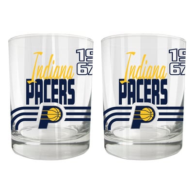 Indiana Pacers Two-Piece 12oz. Heritage Rocks Glass Set