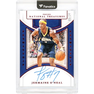 Jermaine O'Neal Indiana Pacers Autographed 2024-25 Panini National Treasures Penmanship International #PEN-JER #6/24 Card