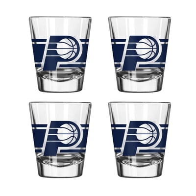 Indiana Pacers Logo Brands Four-Piece Stripe Shot Glass Set