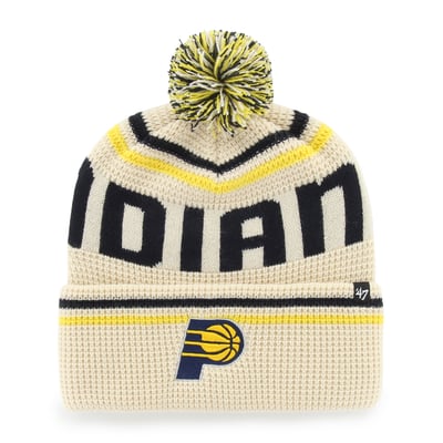 Indiana Pacers '47 Quattrle Cuffed Knit Hat with Pom - Natural