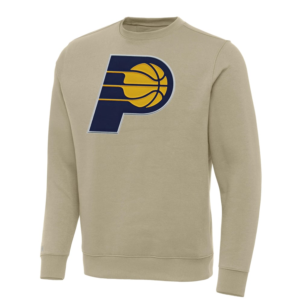 Indiana Pacers Antigua Victory Crewneck Pullover Sweatshirt - Khaki