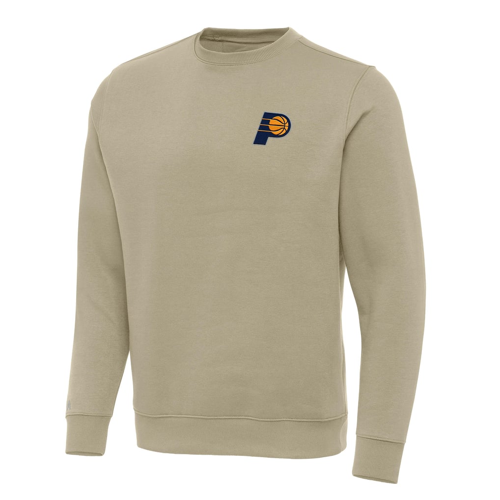 Indiana Pacers Antigua Victory Crewneck Pullover Sweatshirt - Khaki