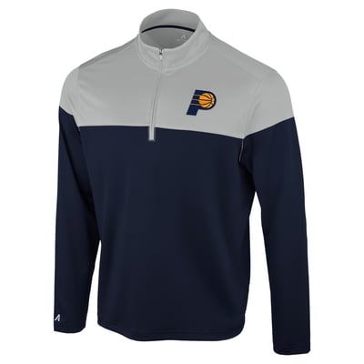 Indiana Pacers Antigua Hinder Quarter-Zip Pullover - Navy/Gray